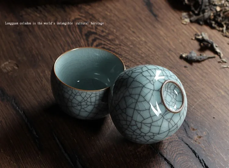 1 шт., WIZAMONY, посуда для напитков, Longquan, Celadon, китайский фарфор, керамика, китайский кунг-фу, чашка, хрустящая глазурь, чайник, чайный набор, чаша