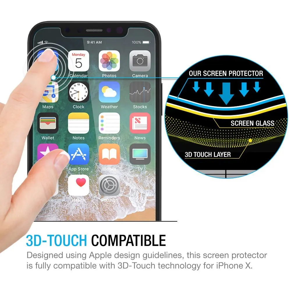 10 шт. для iPhone X 11 Pro XS Max защита экрана из закаленного стекла пленка XR 8 Plus 7 6 6S 5S SE 5