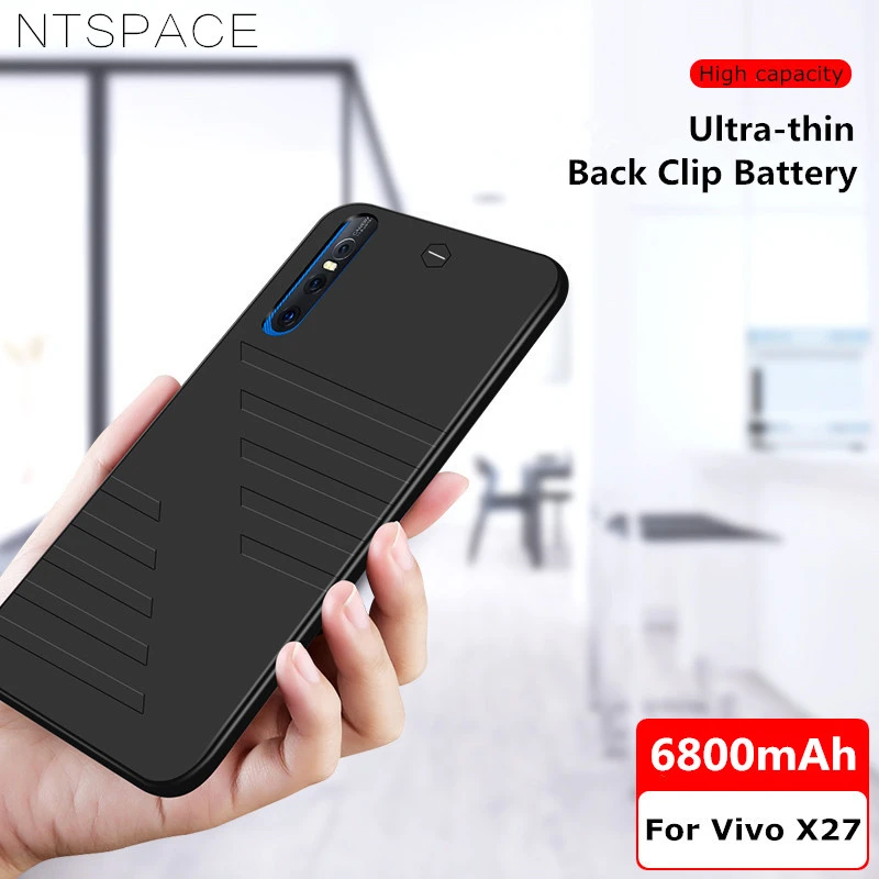 Тонкий чехол NTSPACE для зарядки аккумуляторов VIVO X27 внешнего аккумулятора 6800 мАч портативного