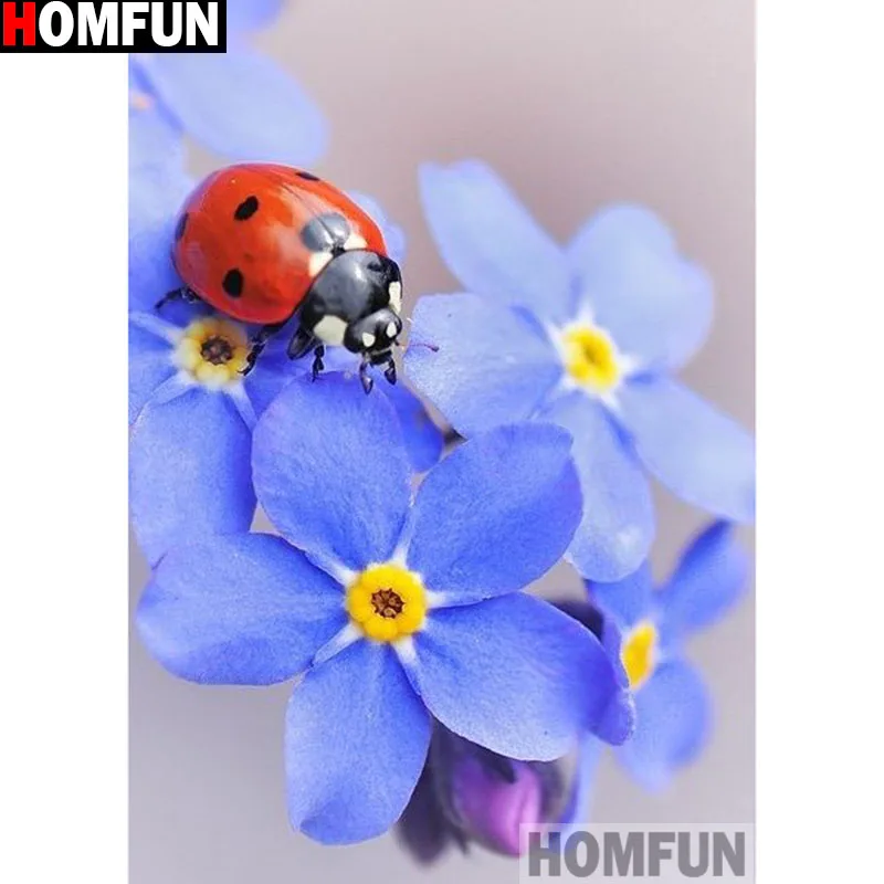 Алмазная 5D Вышивка HOMFUN божья коровка картина сделай сам с полными