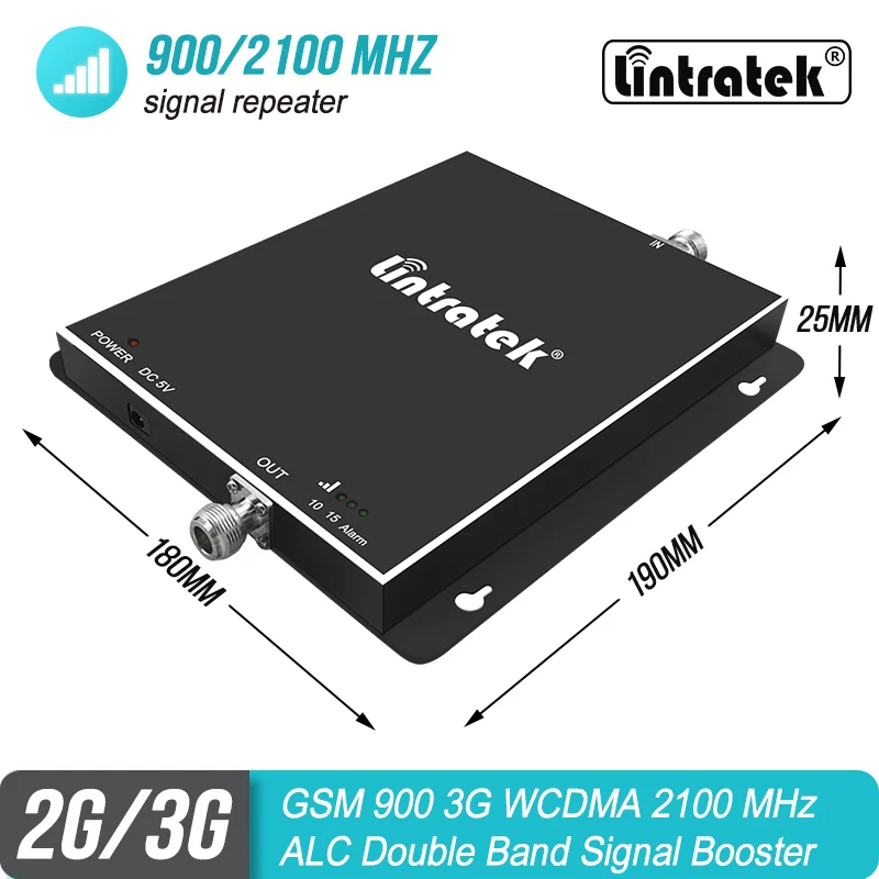 Lintratek GSM 3g 900 2100 MHz Мобильный усилитель сигнала 2G 900mhz WCDMA 2100mhz двухдиапазонный