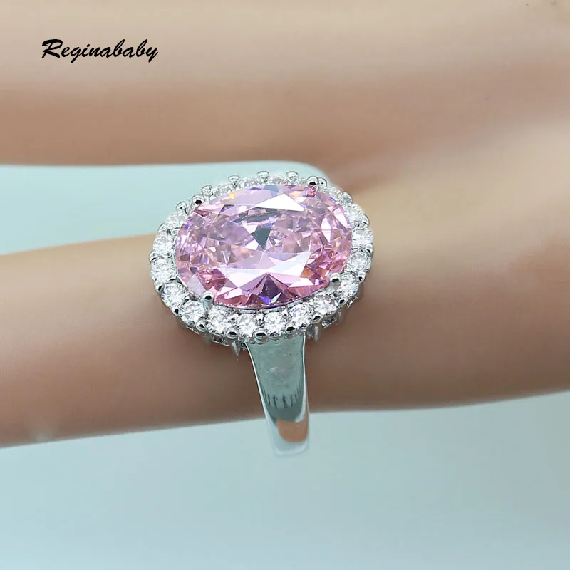 Reginababy Silver color Pink White zircon Jewelry Sets For Women Crystal Necklace/Earrings/Bracelets/Rings/Pendant | Украшения и