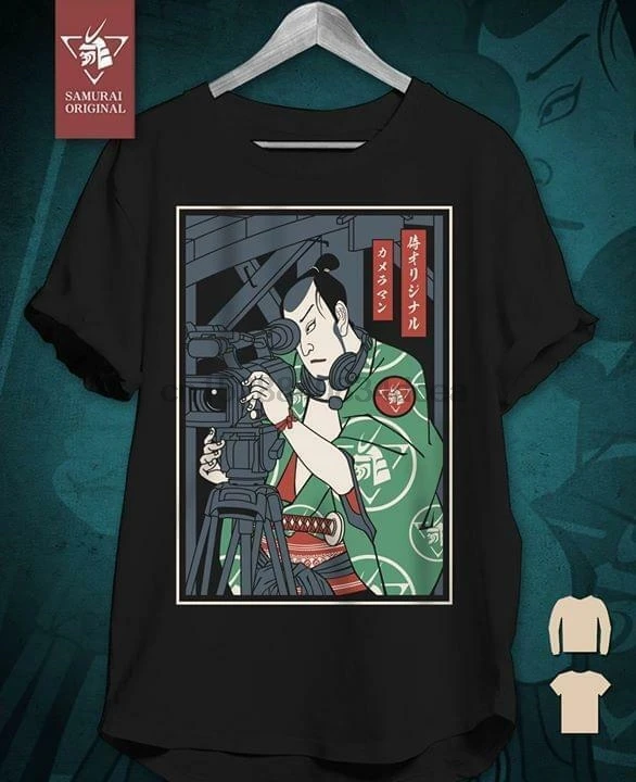 Забавная Мужская черная футболка самурая фотографа S 4Xl|Мужские футболки| |