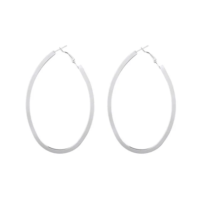 Silver 8 Корейский, геометрической формы, полые висячие серьги, массивный большой круг, треугольник, луна, с кисточкой-сердцем, свисающие серьги для женщин, ювелирные изделия - Окраска металла: Silver 8