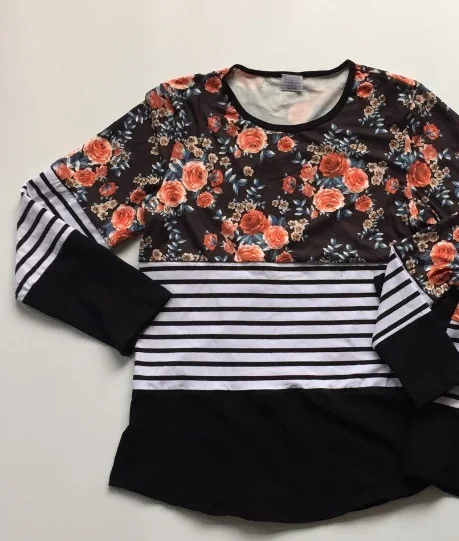 black floral mommy Новая осенне-зимняя детская одежда для маленьких девочек mommy& me, Леопардовый топ с галстуком-бабочкой и подсолнухом, Футболка реглан из хлопка, в полоску, с длинными рукавами - Цвет: black floral mommy