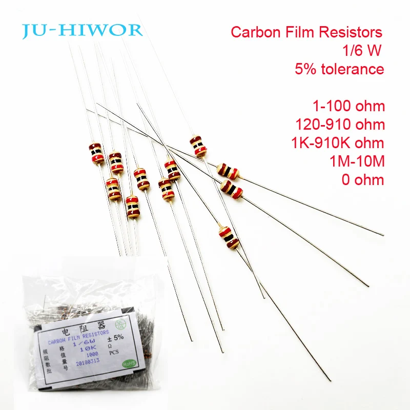 1000 шт. Diy из карбоновой пленки резисторы 1/6 W 5% 1-100 120-910 1 K-910 K 1 м-10 м 0 Ом 100 200 300 1 K, 2K труба из углеродистого волокна 3K длиной 1 м 2 м 10 м резистор