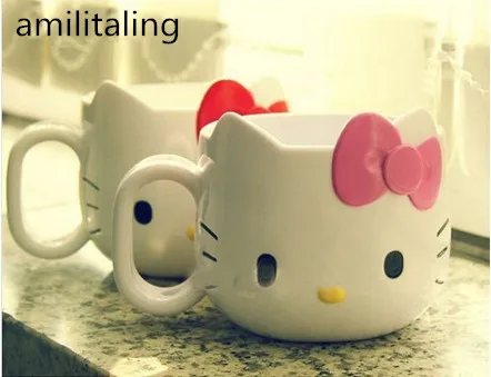 Новинка кружка Hello Kitty чашка с полосками молочная стакан на краску ручкой