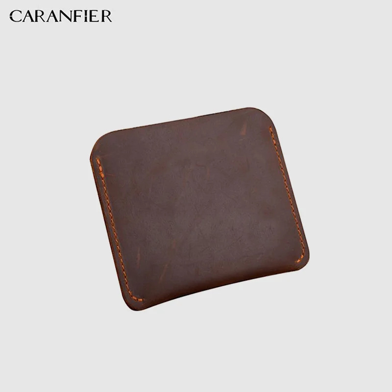 Мужские короткие кошельки CARANFIER из натуральной коровьей кожи винтажные