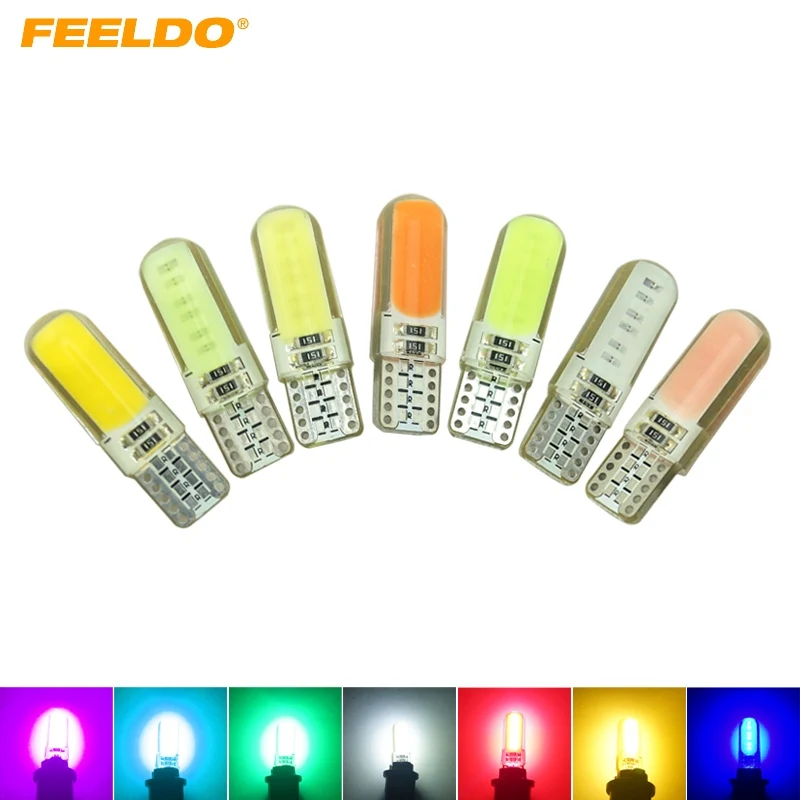 FEELDO 2 шт. Авто T10 194 168 W5W COB 12 чипов светодиодная дверь номерной светодиодный лампа 7