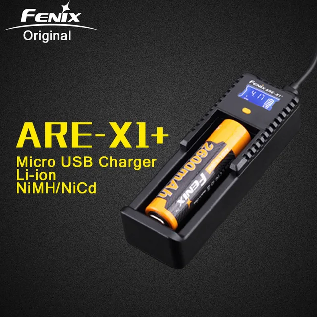 Fenix ARE X1 + умный ЖК дисплей Li Ion USB интеллектуальное зарядное устройство для 18650 26650 AA