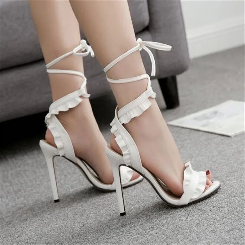 

JINTOHO Fashion Women Sandals High Heels PVC Clear Concise Classic Buckle Strap Summer Sandals Shoes size 35-43