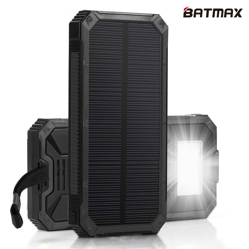 Светодиодный аккумулятор на солнечной батарее 15000 мАч|solar battery recharger|batteries