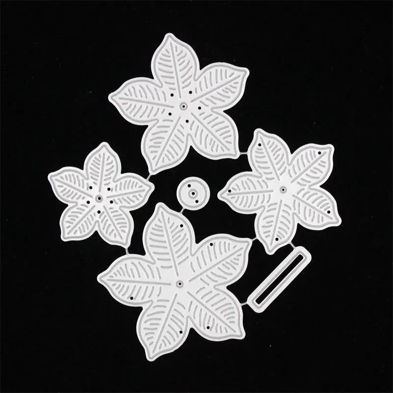 Новинка 2018 года Рождество POINSETTIA Цветок Металлический трафарет трафареты для DIY