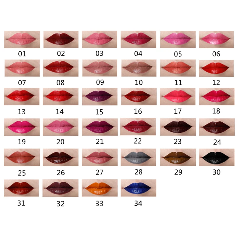 QiBest 12 PCS Set Colorful Pro Waterproof Tint Lip Gloss Long-lasting Matte Red Lipsticks Wholesale Punk Makeup Cosmetics Q1617 |