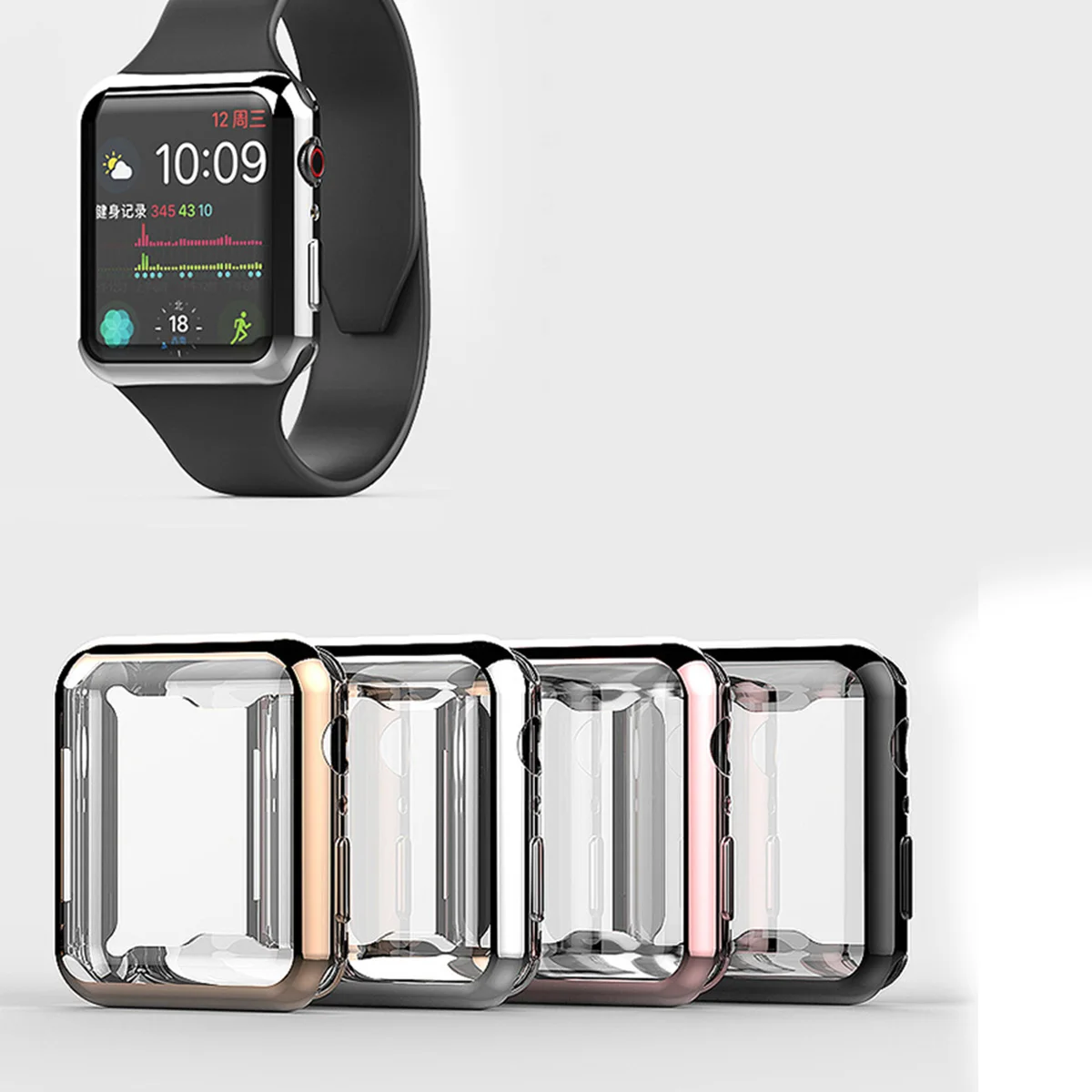 Чехол для Apple Watch Series 3 2 1 42 мм мягкий силиконовый чехол из ТПУ с прозрачным