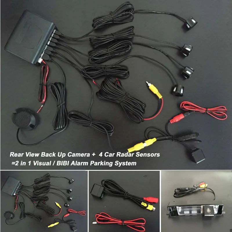 Парковочные датчики + задняя камера автомобиля = 2 в 1 визуальная/Биби