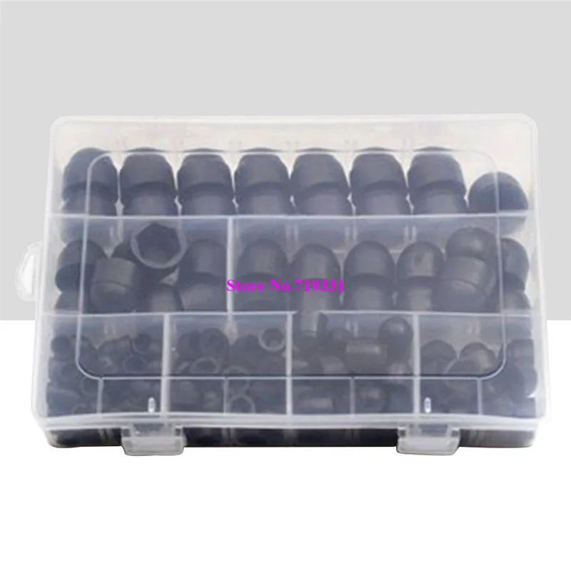 145 Pcs Dome Hex Bolt Head Caps Cover against Weathering Tampering Plastic Black | Обустройство дома