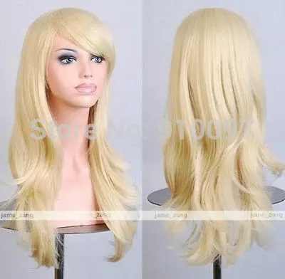 LHX32039P &amp P&gt Новый Белый Длинные Аниме партии Cosplay Полный Парик |