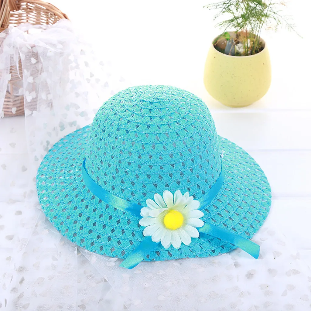 Summer Baby Kids Girl Floral Flower Straw Sun Hat Beach Hats For 1-6 Years Fashion | Детская одежда и обувь
