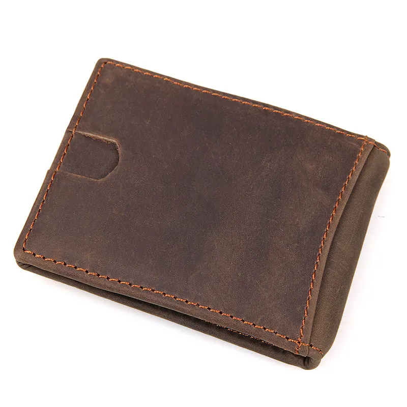 Jisoncase Money Clip Wallets RFID Men Bifold Crazy Hose Leather Dollar Wallet With Quick Access To Card Pocket Photo Window | Багаж и