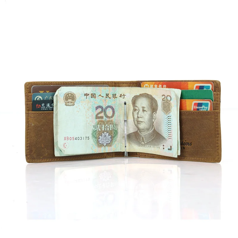 Мужской кошелек MS модный тонкий из натуральной кожи с клипсами для денег TW1601 1|thin