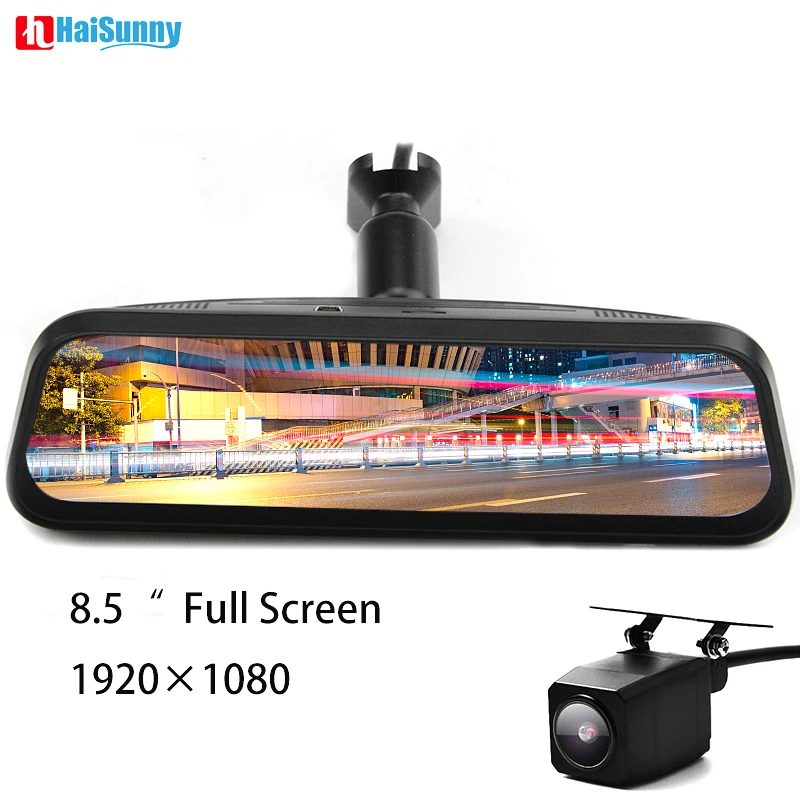 HaiSunny 1080 P двойной объектив 8 5 &quotпаром зеркало заднего вида Мониторы DVR цифрового
