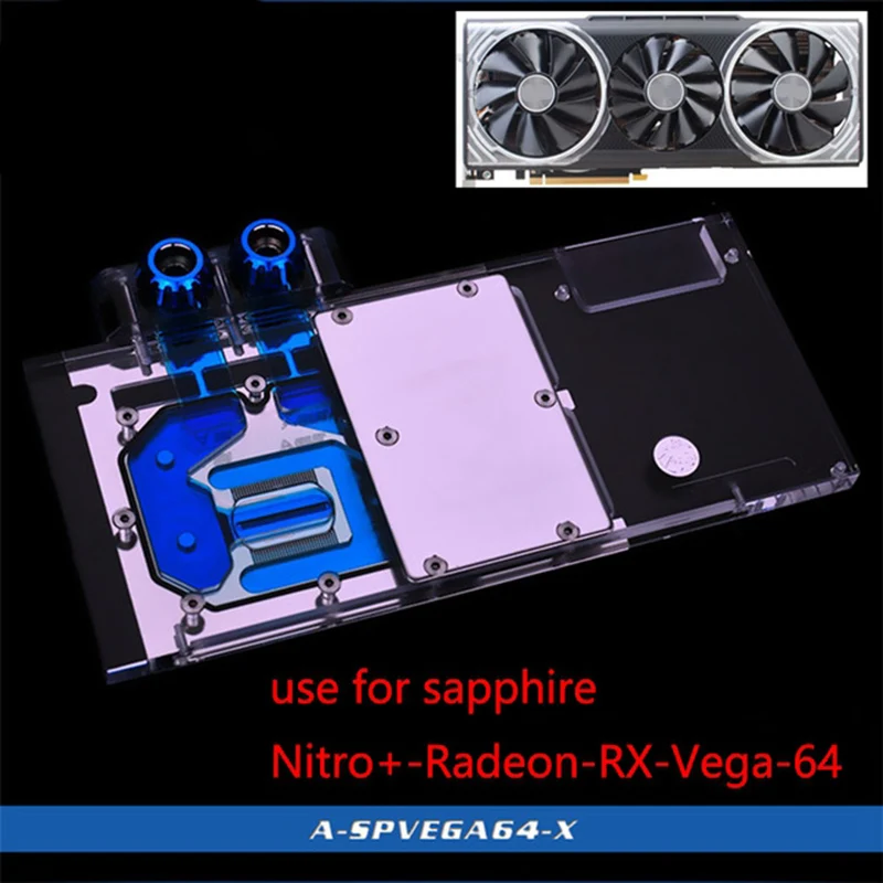 AAAJ Водный блок для Sapphire Nitro + Radeon Rx Vega 64 8 Гб Hbm2 (11275 03 40G) полное покрытие Gpu медный