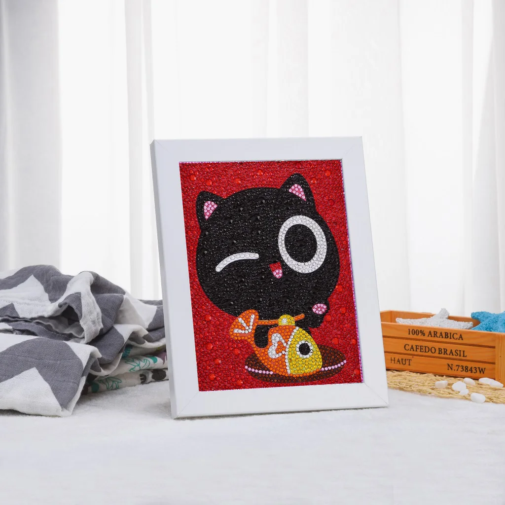 5D DIY особой формы алмазов картина кошка любит рыбу для вышивания крестиком Стразы