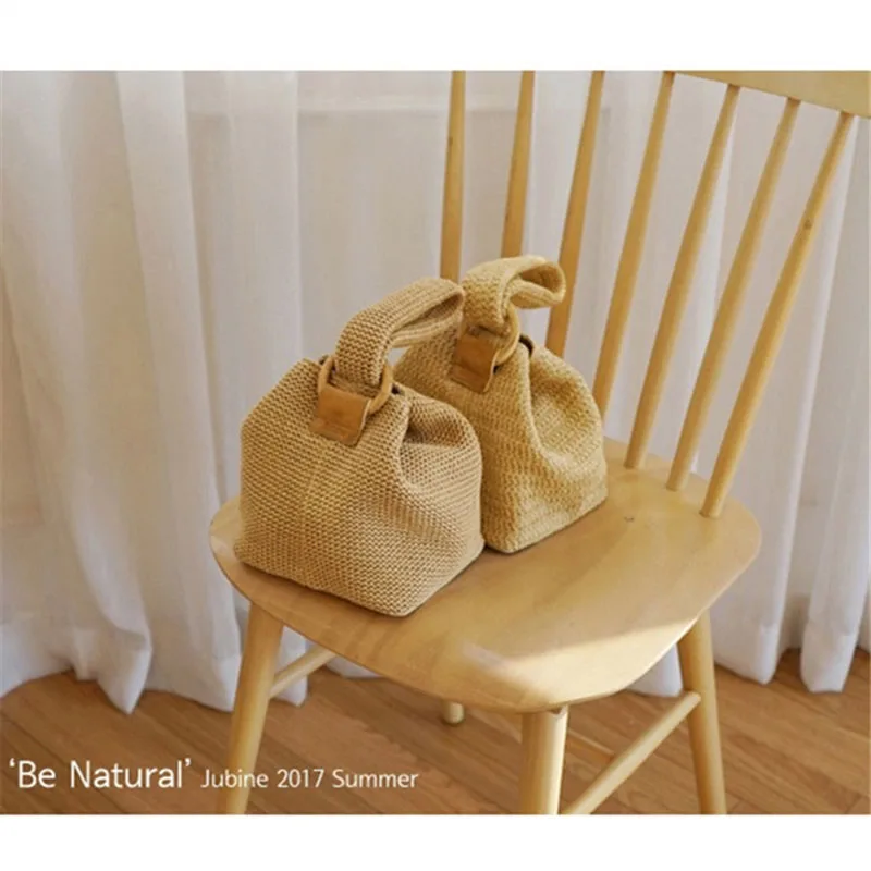 Соломенная Сумка для женщин пляжная сумочка из ротанга модный миниатюрный