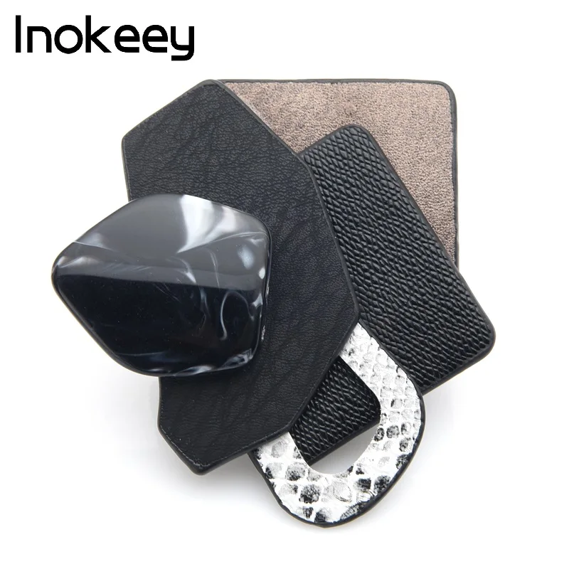 Inokeey Muticolor акриловая Геометрическая брошь булавки Кожаные броши для женщин