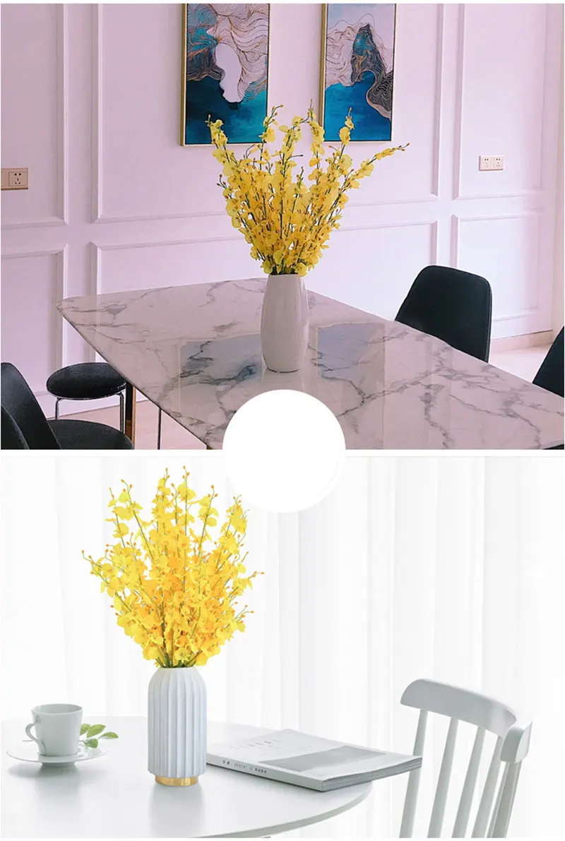 5 шт. 1 м желтый Oncidium Искусственные цветы розовый фиолетовый Шелковый Искусственный цветок Орхидея Cymbidium домашний Декор украшение стола