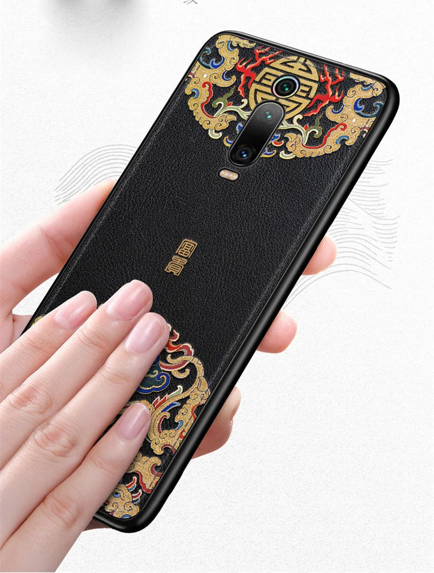 Тисненая кожа задняя крышка для Xiao mi redmi k20/redmi k20 pro/Xiaomi mi 9T Pro Чехол специальный китайский стиль из искусственной кожи чехол s Aixuan