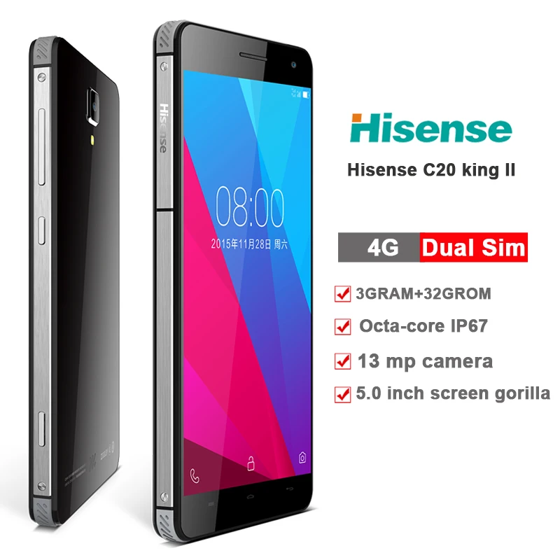 Оригинальный Hisense C20 Водонепроницаемый телефон 4 г LTE IP67 восьмиядерный смартфон 5