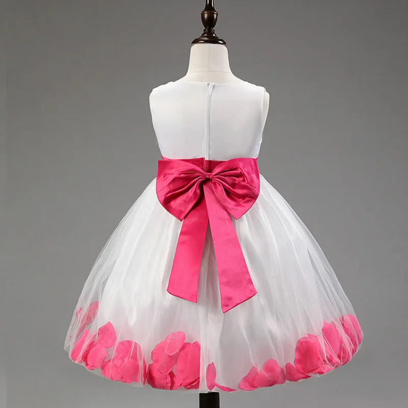 7 Colors LSKD004 High Quality Big Bow knot Girls Flower Dress Princess Party 2016 Brand New Spring Summer Baby girls dress | Детская