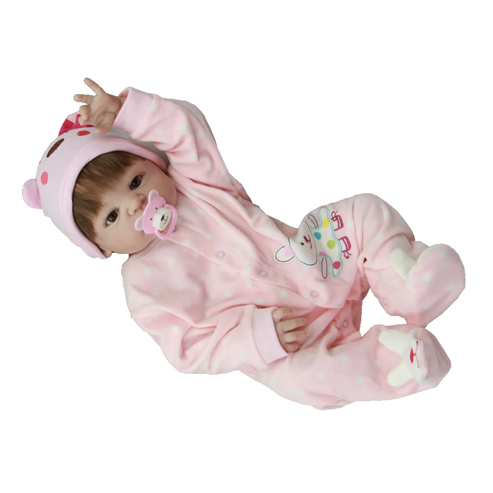 KEIUMI модная 22 23 дюймовая Одежда для куклы Reborn розовый комбинезон с кроликом