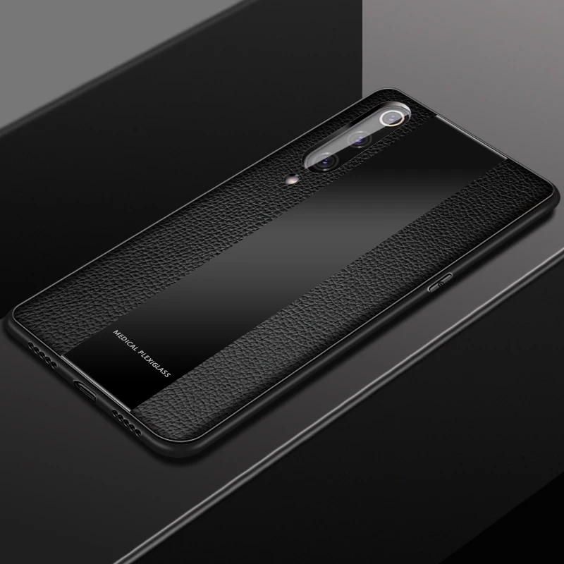 For Xiaomi Mi 9 Mi9 SE Case Luxury Leather Business 8 Pro 8SE Max 3 Mix Redmi 7 Note 6 5 S2 Plexiglass Cover |