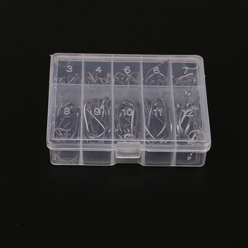 Size #3~12 Mixed High Carbon Steel Carp Fishing Hooks Pack With Hole Retail Original Box Jigging Bait 100pcs/Set | Спорт и
