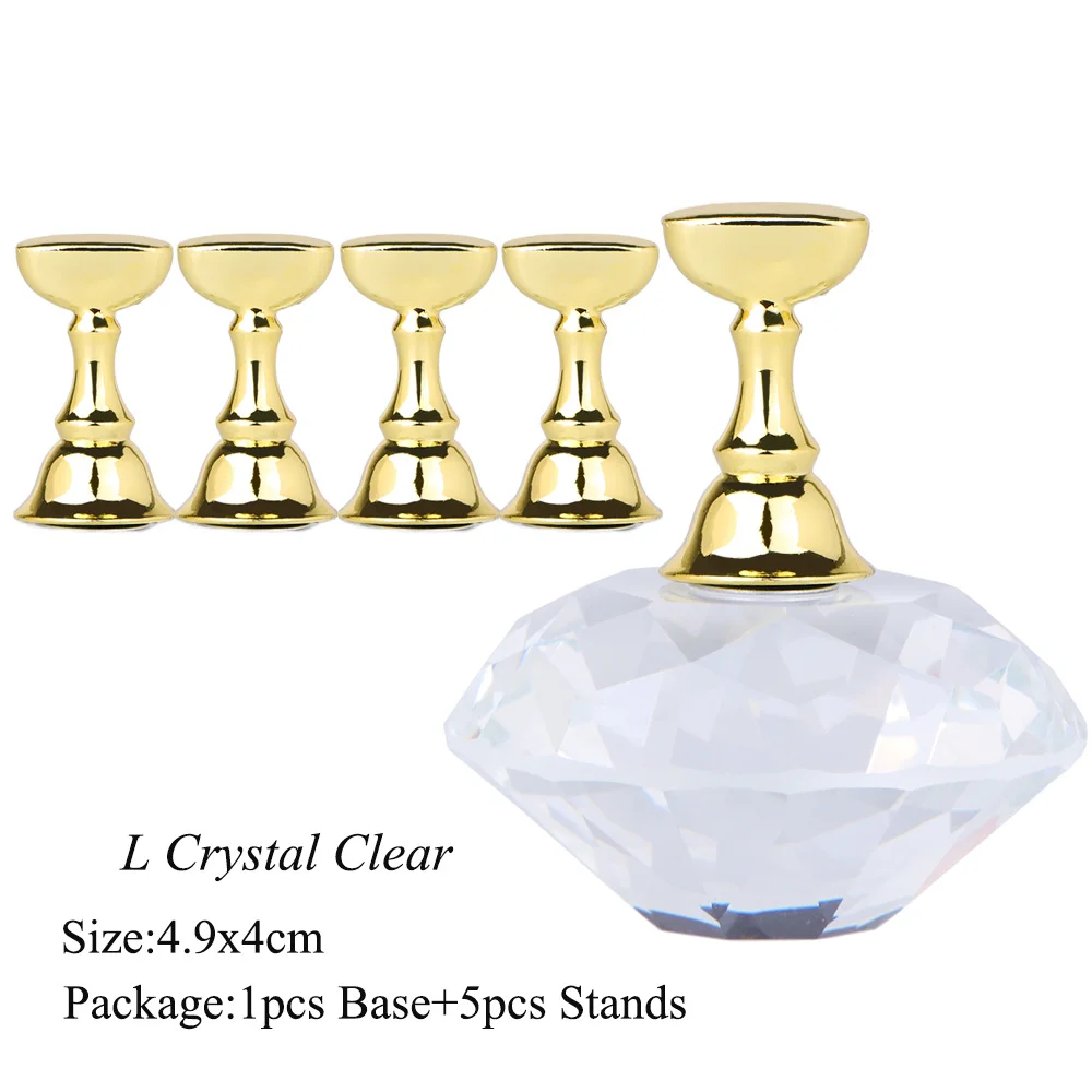 L Crystal Clear 1 шт. магнитная выставочная полка акриловый кристалл дисплей стенд ложный дизайн ногтей советы практика обучение держатель маникюрный салон инструмент JI741 - Цвет: L Crystal Clear
