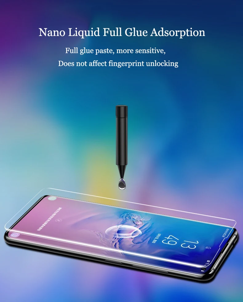УФ нано жидкий клей протектор экрана для samsung Galaxy S10 5G S8 S9 S10 Plus Note 10 pro 8 9 s7 edge защитное закаленное стекло