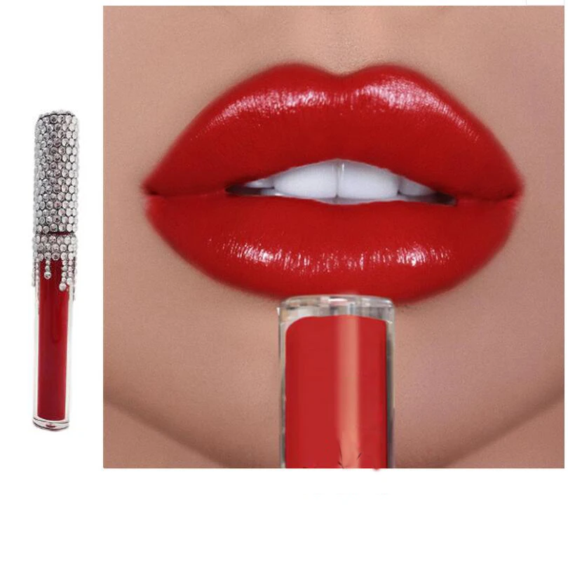 Жидкие помады, 5 цветов, Алмазный блеск, матовый Алмазный Блеск для губ, помада, водостойкая, долговечная, без логотипа