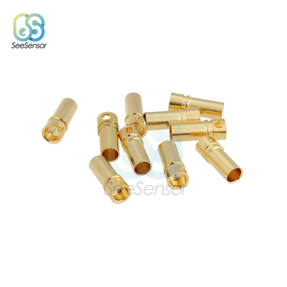 

10Pcs Male Female Bullet Banana Connector Plug 3.5mm Gold Plated Copper Connector Kits for ESC Battery Motor