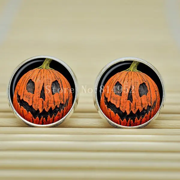 10 пара хэллоуин тыква carving серьги кошелек или жизнь стекло кабошон B1689|earring