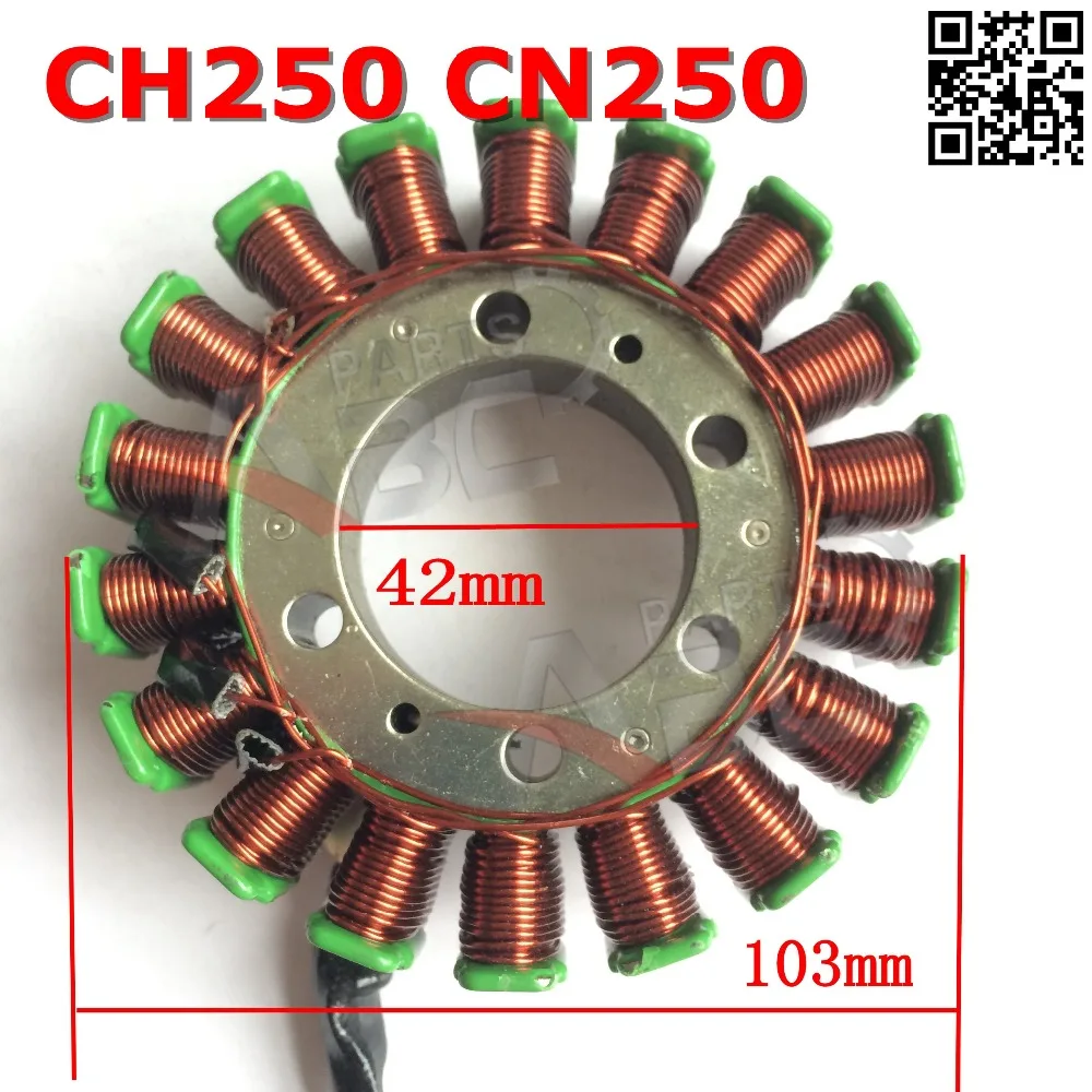 PARTSABCD 3 phrase DC 18 pole magneto stator for 250 cc water cooled Scooters Moped ATV Motorcycle CF250 V3 V5 CH250 CN250 | Автомобили и
