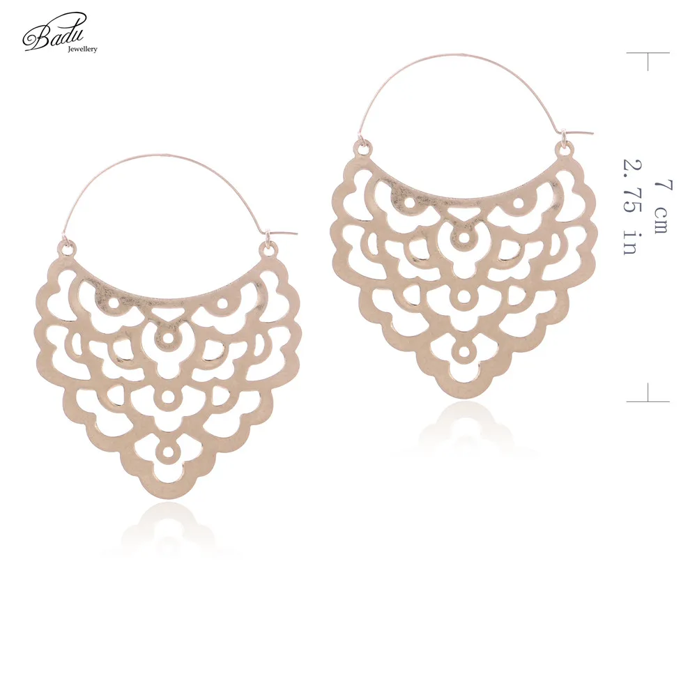 

Badu Vintage Hoop Earring Women Totem Retro Religion Big Statement Earring Unique Fashion Punk Jewelry
