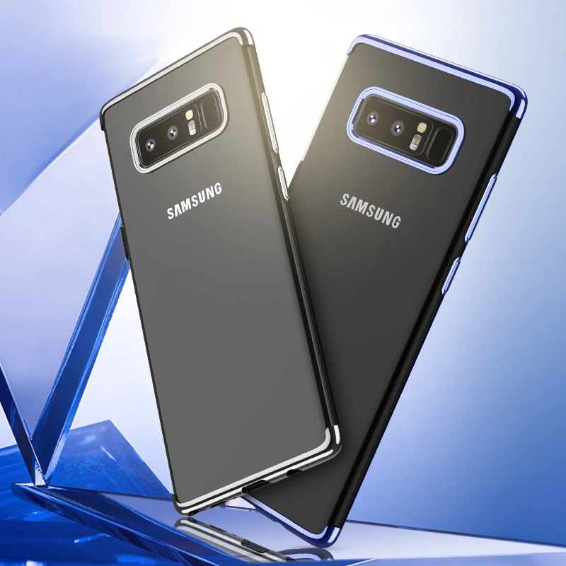 FLOVEME Luxury Phone Case for Samsung Galaxy Note 8 Cases Silicon TPU Gold Plated Ultra Thin Slim Transparent Soft Cover Fundas |