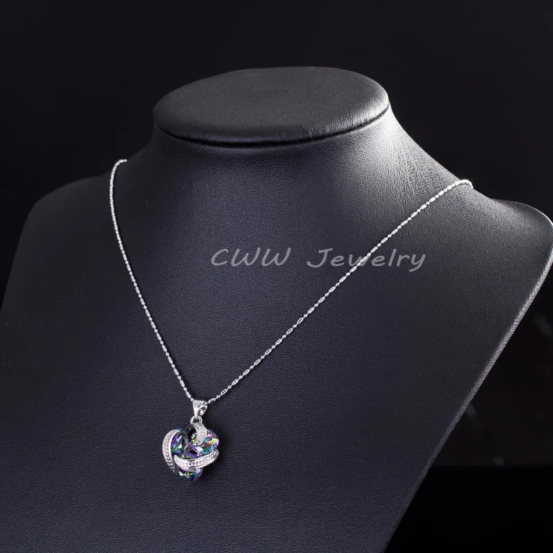 CWWZircons новые модные круглые серьги и ожерелье из натурального радужного огня с