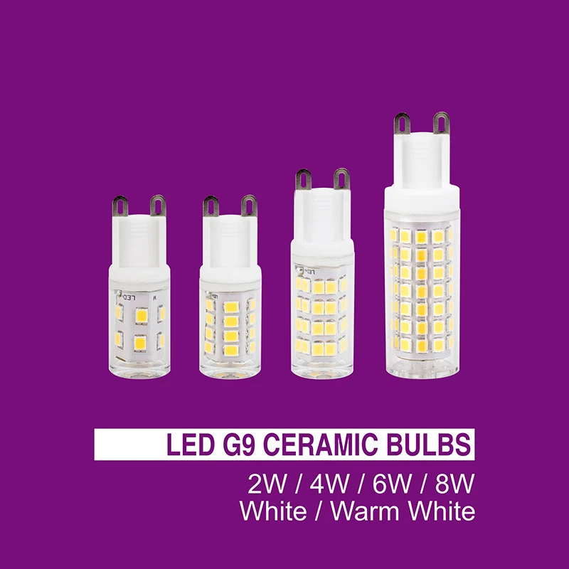 G9 Светодиодная лампа без мерцания 2835 SMD для кукурузы 220 в 2 Вт 4 6 8 360 градусов