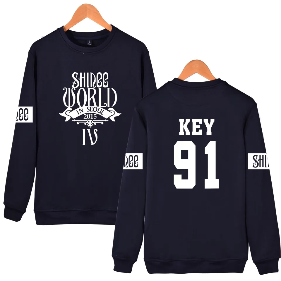 91KEY n WEJNXIN Shinee Kpop Fans поддерживающие толстовки для женщин и мужчин Унисекс Пуловер С Круглым Вырезом Флисовая Толстовка Harajuku Розовая Толстовка - Цвет: 91KEY n
