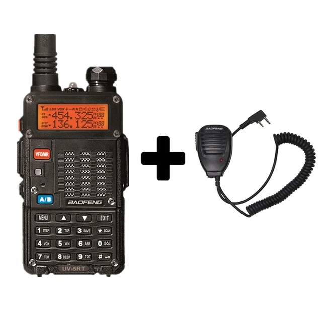 Add a mic speaker Baofeng UV-5RT Advanced двухстороннее радио с перезаряжаемой 1800MAh литий-ионной батареей UHF VHF трансивер UV5R радио Comunicador - Цвет: Add a mic speaker