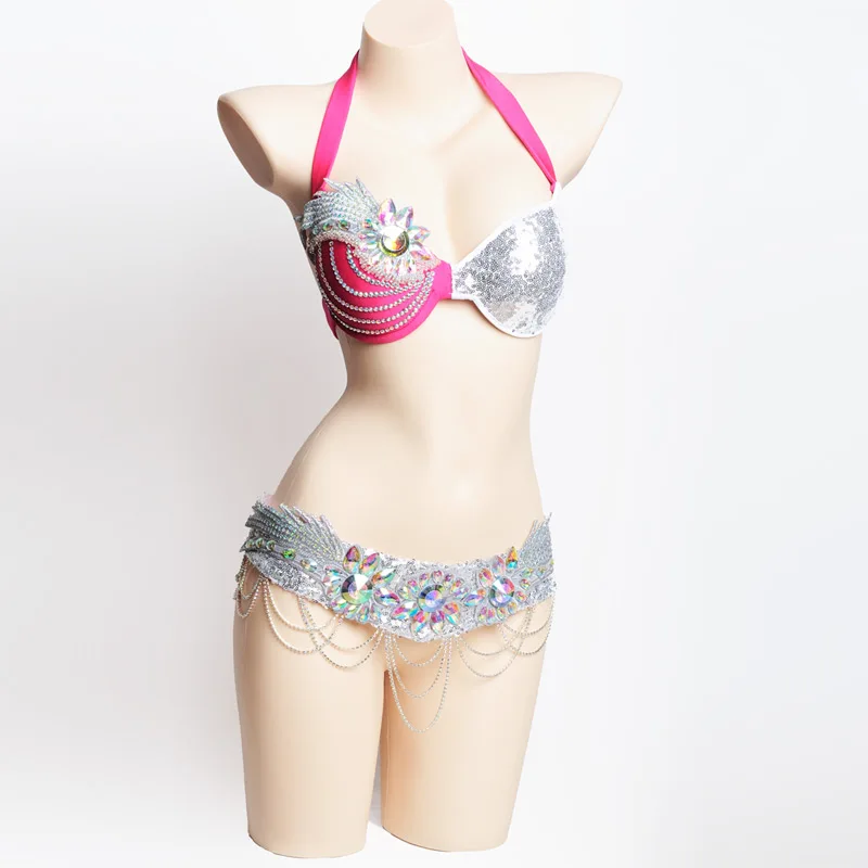 Костюм для танца живота комплект из 2 предметов бюстгальтер топ пояс